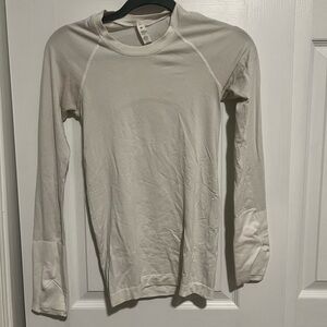 Lululemon Cream Long Sleeve Athletic Top